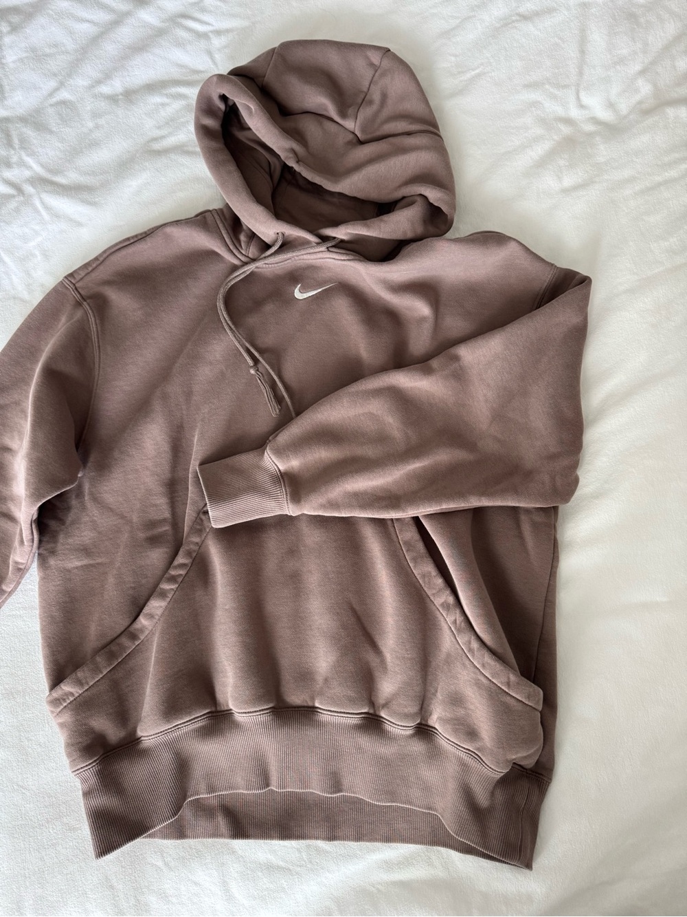 Nike Women’s Mauve Brown Hoodie with White Swoosh
